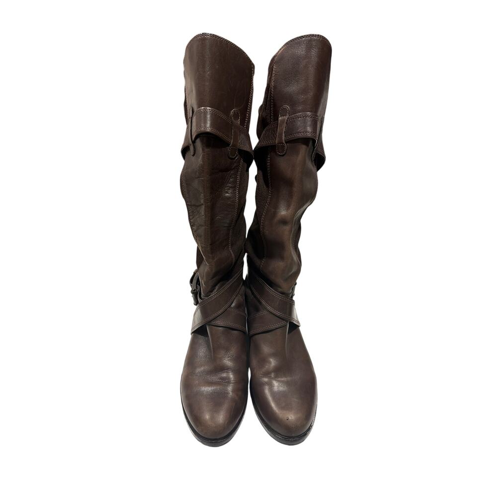 Cole Haan Nike Air Whitley Brown Knee-high Size 8.5 riding boots buckle details